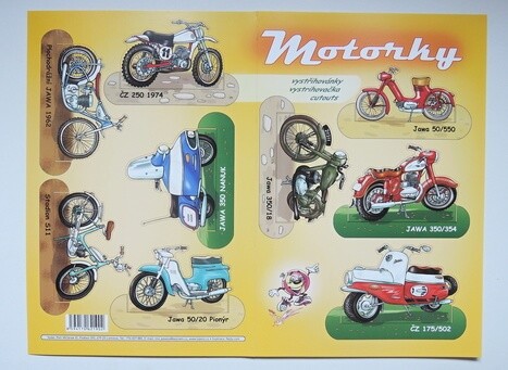 Vystřihovánky 2xA4 Motorky